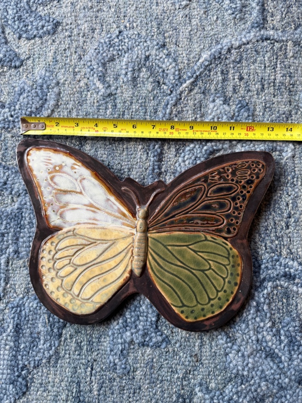 Vintage Pier 1 Pottery Butterfly Tray/Trivet/Garden Decor - Picture 2 of 6